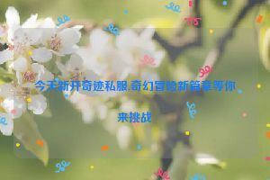 今天新开奇迹私服,奇幻冒险新篇章等你来挑战