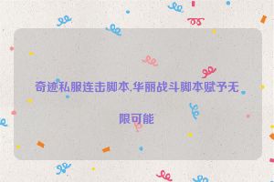 奇迹私服连击脚本,华丽战斗脚本赋予无限可能