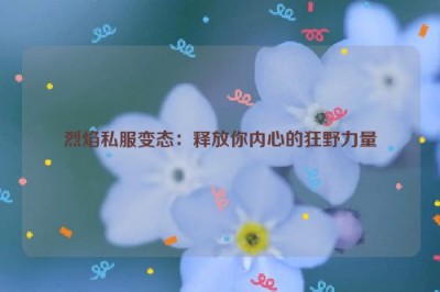 烈焰私服变态：释放你内心的狂野力量