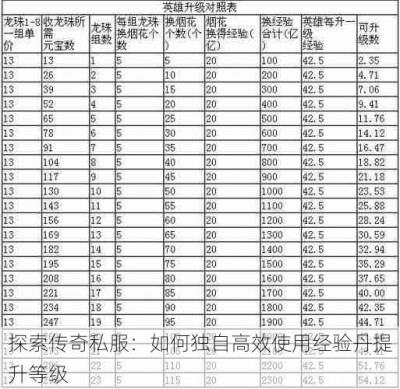 探索传奇私服：如何独自高效使用经验丹提升等级