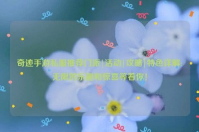 奇迹手游私服推荐门派|活动|攻略|特色详解:无限的乐趣和惊喜等着你！