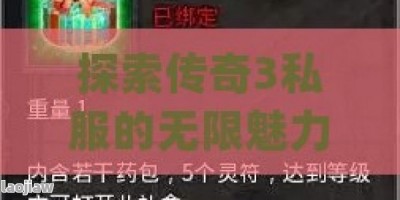 探索传奇3私服的无限魅力：一站式发布网指南