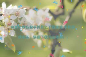 完美世界私服手机怎么下载视频(手机游戏必备，快速下载方法揭秘！)