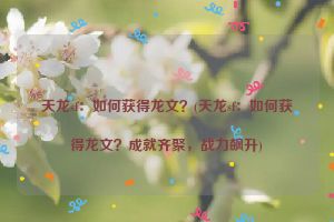 天龙sf：如何获得龙文？(天龙sf：如何获得龙文？成就齐聚，战力飙升)