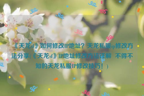 《天龙sf》如何修改IP地址？天龙私服ip修改方法分享(《天龙sf》IP地址修改方法详解  不得不知的天龙私服IP修改技巧！)