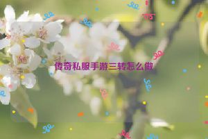 传奇私服手游三转怎么做